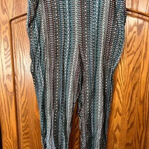 SOLD!! Jessica Simpson Blue, Green, Tan and Brown Patterned Pants